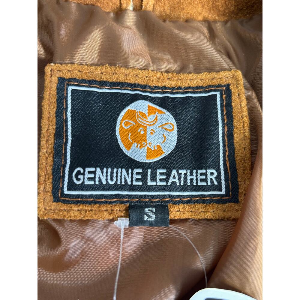 Vintage Tan Suede Leather Fringe Jacket Western Boho Cowgirl Leather Coat Small - Picture 8 of 9